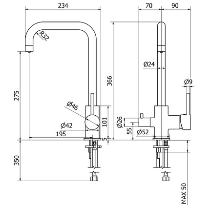 Teorema - Miscelatore Lavello Doppia Erogazione Con Deviatore Cromato