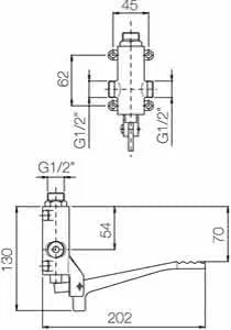 Porta&Bini - Miscelatore Pedaliera A Muro