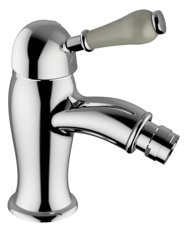 Teorema - Miscelatore Bidet Con Saltello Cromato E Maniglia Di Porcellana - Serie: Dune - Colore: Cromato
