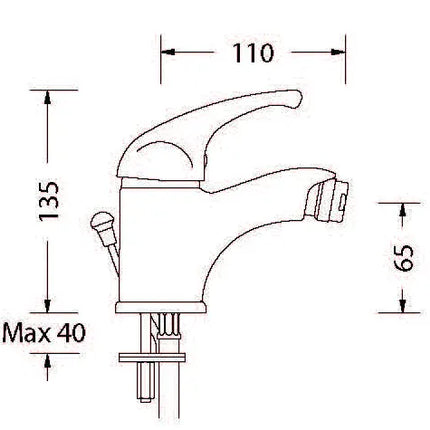 Eurorama - Miscelatore Bidet Cromato Con Piletta A Saltello 1" 1/4 - Serie: Reve