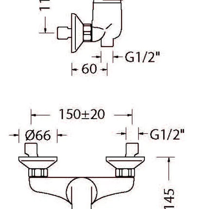 Eurorama - Miscelatore Doccia Esterno Cromato - Serie: Reve