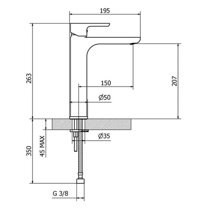 Teorema - Miscelatore Lavabo Alto Super Senza Scarico Cromato - Serie: Good Life - Articolo: 8637011001