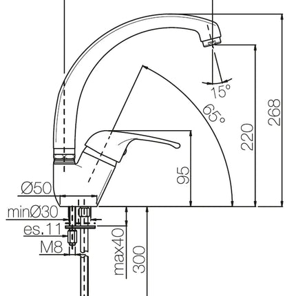 Porta&Bini - Miscelatore Lavello Canna Tonda - Colore: Bianco
