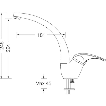 Eurorama - Miscelatore Lavello Cromato Canna Fusa - Serie: Reve