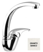 Eurorama - Miscelatore Lavello Canna Tonda - Serie: Reve - Colore: Granito Bianco