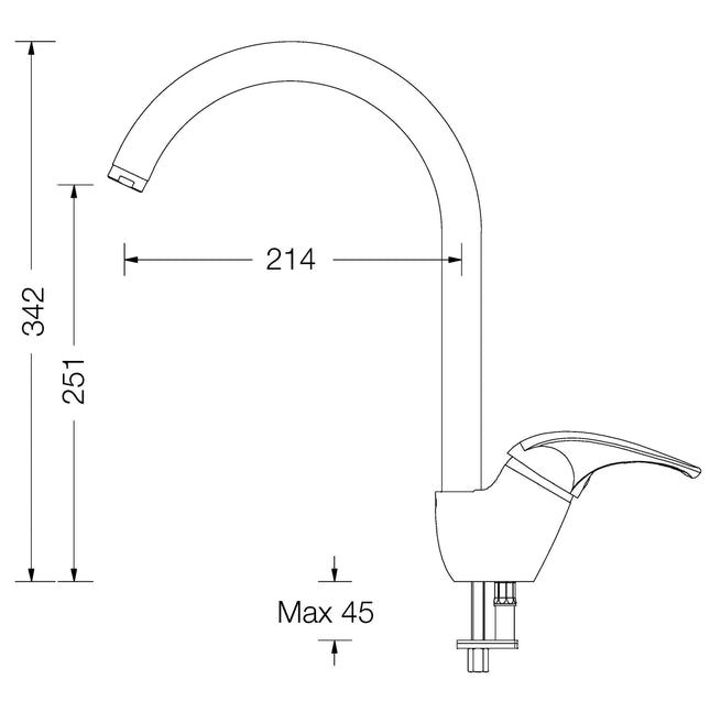 Eurorama - Miscelatore Lavello Canna Ombrello Cromato - Serie: Reve