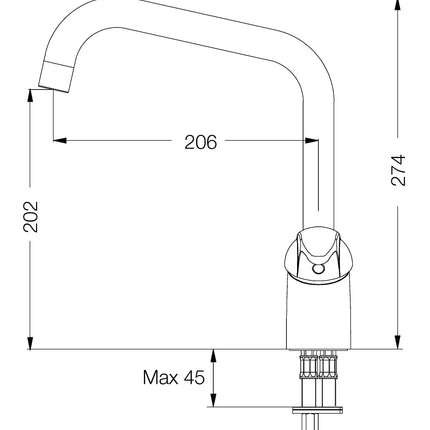 Eurorama - Miscelatore Lavello Terra Di Francia Canna Squadra - Serie: Reve