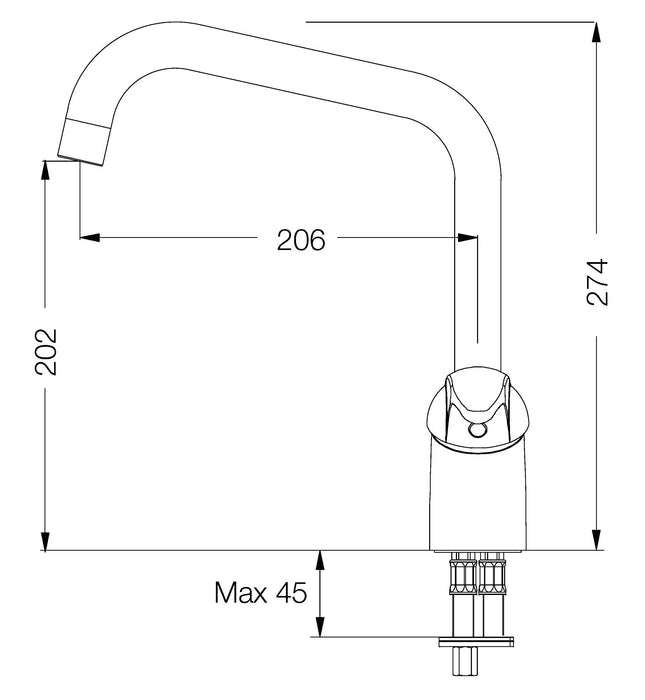 Reve - Miscelatore Lavello Serie Reve A Canna Quadra Bianco