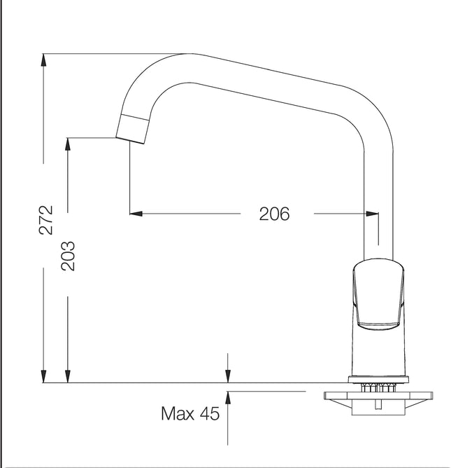 Eurorama - Miscelatore Lavello Canna Squadra Cromato - Serie: Reve
