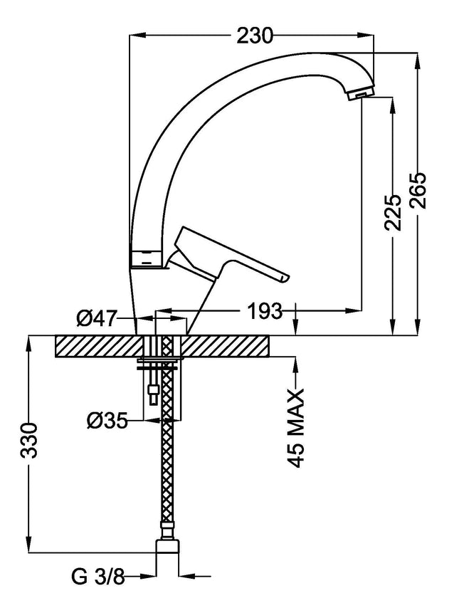 Teorema - Miscelatore Lavello Canna Tonda Cromato - Serie: Goodlife