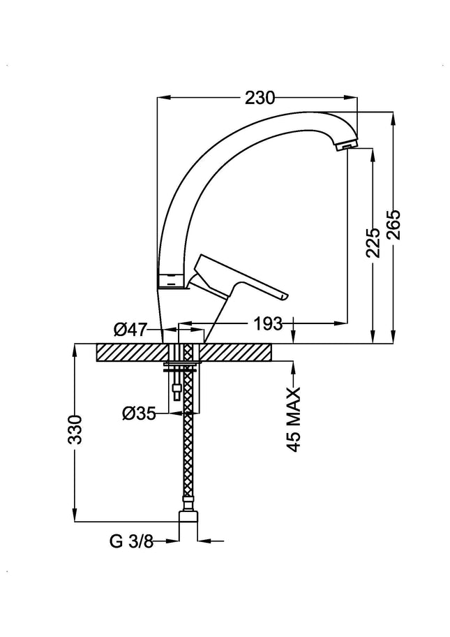 Teorema - Miscelatore Lavello Canna Fusa Cromato - Serie: Slyce - Articolo: 9C52611000