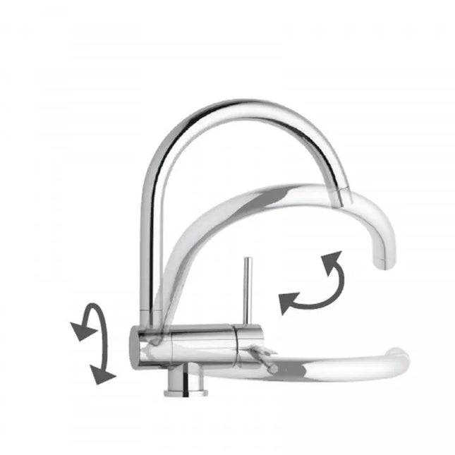 Teorema - Miscelatore Lavello Con Canna Reclinabile Cromato - Serie: Jabil - Articolo: 0659011004