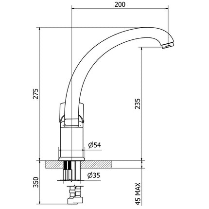 Teorema - Miscelatore Lavello Canna Fusa Cromato - Serie: Sonic