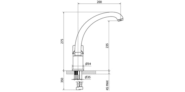 Teorema - Miscelatore Lavello Canna Fusa Cromato - Serie: Sonic