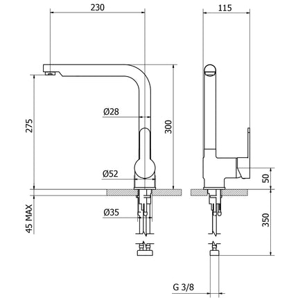 Teorema - Miscelatore Lavello Cucina Monocomando Serie Easy Fix - Articolo: 1782911T01