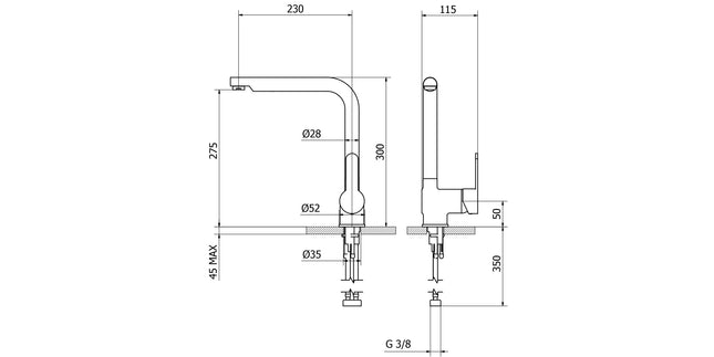Teorema - Miscelatore Lavello Cucina Monocomando Serie Easy Fix - Articolo: 1782911T01