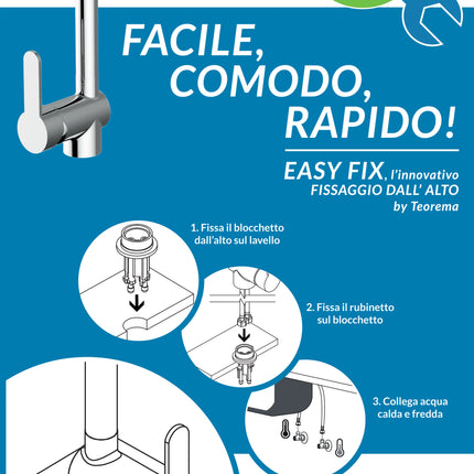 Teorema - Miscelatore Lavello Cucina Monocomando Serie Easy Fix - Articolo: 1782911T01