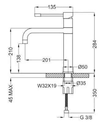 Teorema - Miscelatore Lavello A Colonna Cromato - Serie: Jabil - Articolo: 7354111004