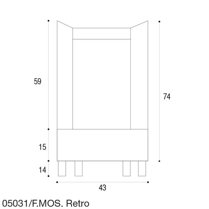 Mobile per lavatoio in ceramica 43x51 cm ad un'anta destra (solo mobile)