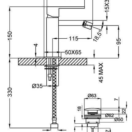 Teorema - Miscelatore Bidet Cromato Con Piletta A Saltello 11/4" - Serie: Gossip