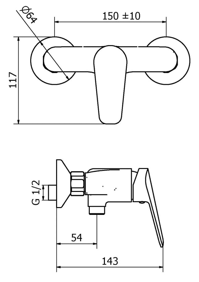 Teorema - Miscelatore Doccia Esterno Cromato - Serie: Slyce