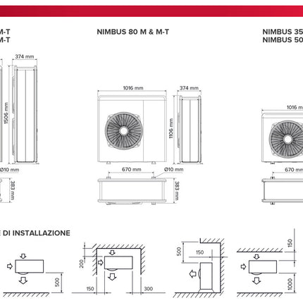Ariston - Nimbus Pocket 80 M Net R32 Pompa Di Calore Aria/Acqua Monoblocco Da 8 kW - Articolo: 3301872