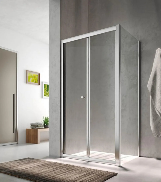 Glass - Parete Fissa Isy Ih 76,5/79 Cm H.195 Cm - Vetro Trasparente 6 Mm