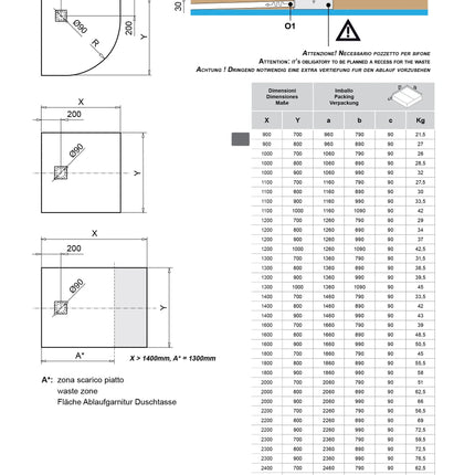 Glass - Piatto Doccia Semicircolare 90 Cm Dune - Colore: Sabbia