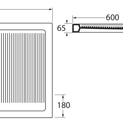 Azzurra - Piatto Doccia Ferdy 70x120 Cm Senza Piletta - Altezza 6,5 Cm
