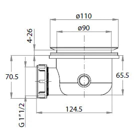 Cgs - Piletta Doccia Sifonata Ø90 Per Piatti Doccia Slim Senza Tappo - Articolo: St6590.A