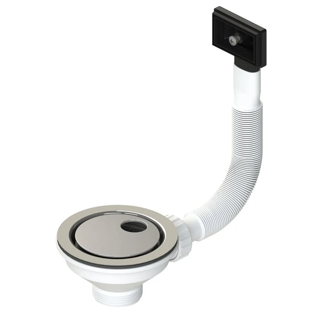 Piletta Basket Con Troppo Pieno Quadro E Tappo Satinato - D601E