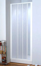 Porta Scorrevole 103-109 Cm In Acrilico Con Profilo Alluminio Bianco