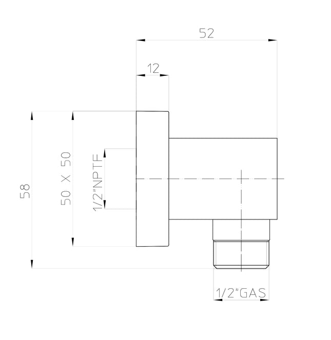 Bossini - Presa D'Acqua Quadra Con Rosone In Ottone Cromato