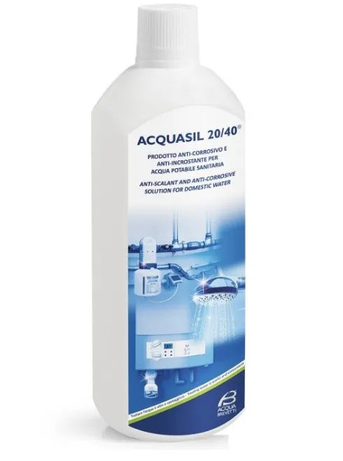 Acqua Brevetti - Soluzione acquosa di polifosfati specifici per acqua potabile da 1 kg anticorrosivo e antincrostante - AcquaSil 20/40