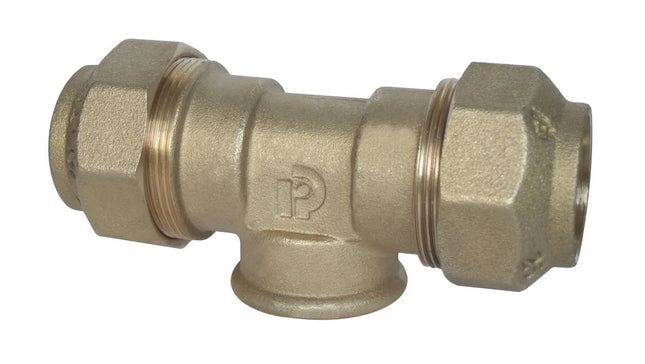 Tee Femmina 3/4" Ø25 2 Dadi Ottone Polietilene