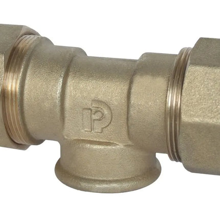 Tee Femmina 11/4" Ø40 2 Dadi Ottone Polietilene