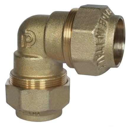 Gomito Doppio Ø20 2 Dadi Ottone Polietilene