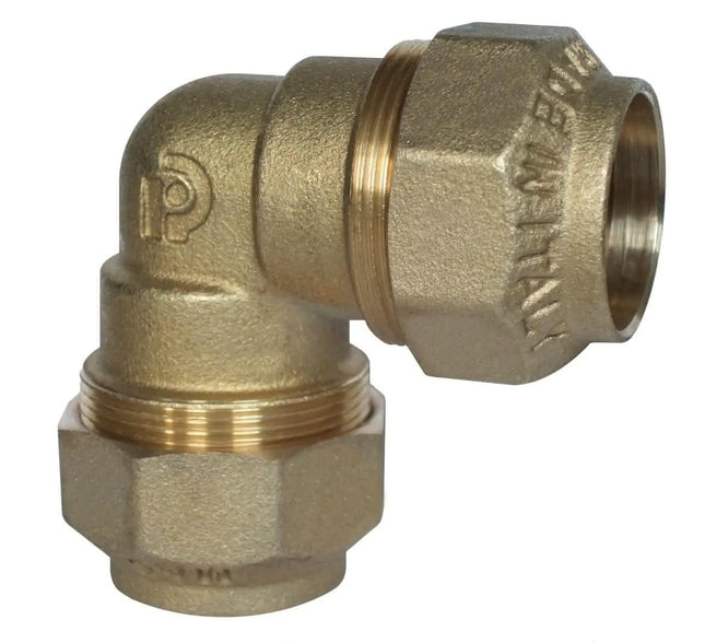 Gomito Doppio Ø40 2 Dadi Ottone Polietilene