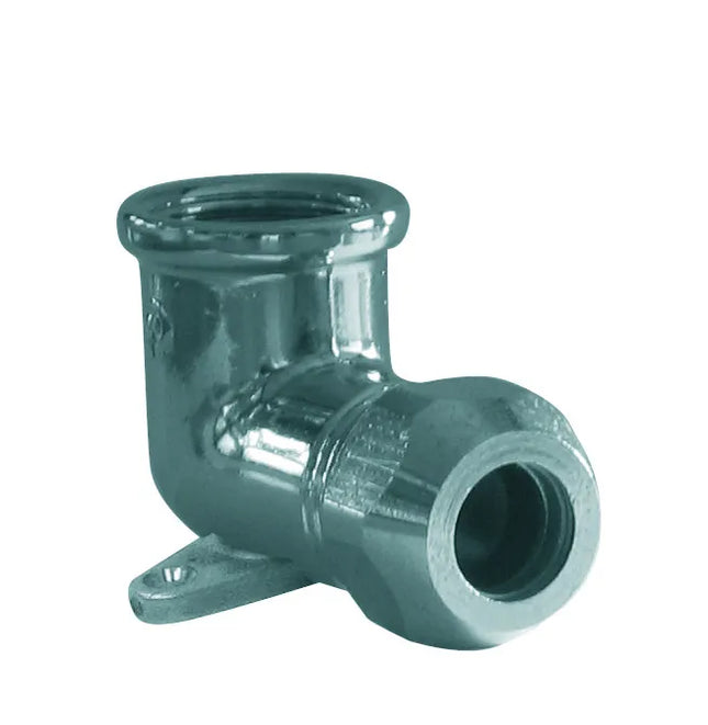 Gomito Con Base 1/2" Ø12 Per Rame Cromato