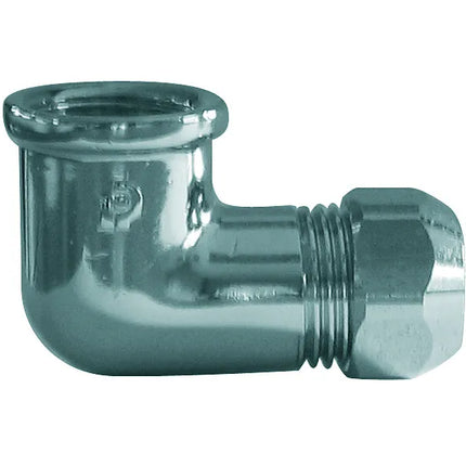Gomito Femmina 1/2" Ø10 Per Rame Cromato