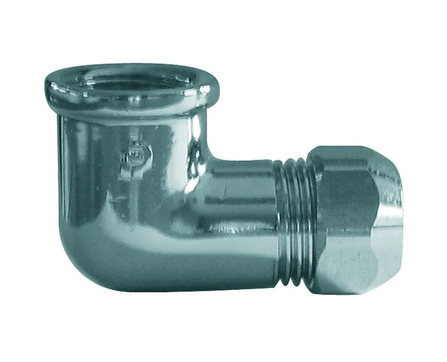 Gomito Femmina 1/2" Ø12 Per Rame Cromato