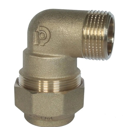 Gomito Maschio 1" Ø32 Ottone Polietilene