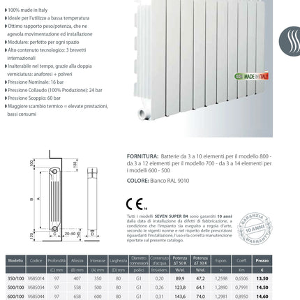 Fondital - Radiatore Alluminio 600/10 Calidor Super - Singolo Elemento