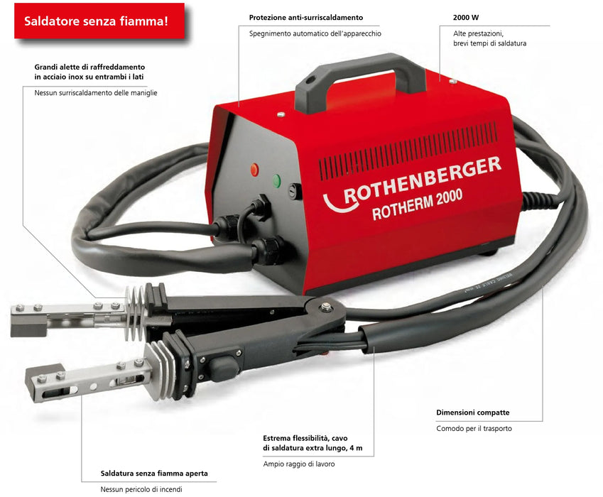 Rothenberger - Rotherm 2000 Saldatrice In Cassetta Con Accessori, 230V