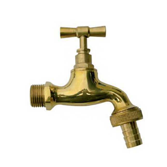 Rubinetto Ottone 1/2" Con Portagomma - Tipo Corto