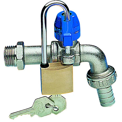 Rubinetto Eko A Sfera 3/4" Con Lucchetto, Portagomma E Leva