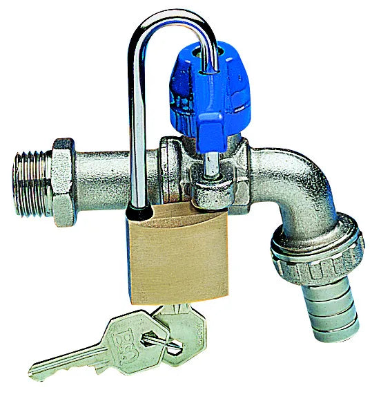 Rubinetto Eko A Sfera 3/4" Con Lucchetto, Portagomma E Leva