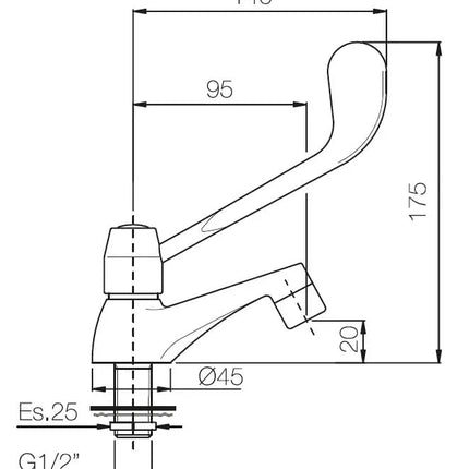 Porta&Bini - Rubinetto Collo Cigno Con Leva Clinica