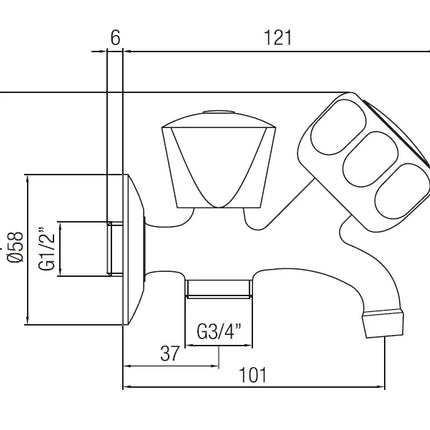 Porta&Bini - Rubinetto Doppio Uso 1/2"