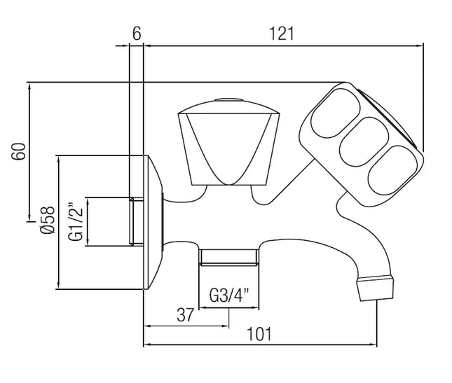 Porta&Bini - Rubinetto Doppio Uso 1/2"